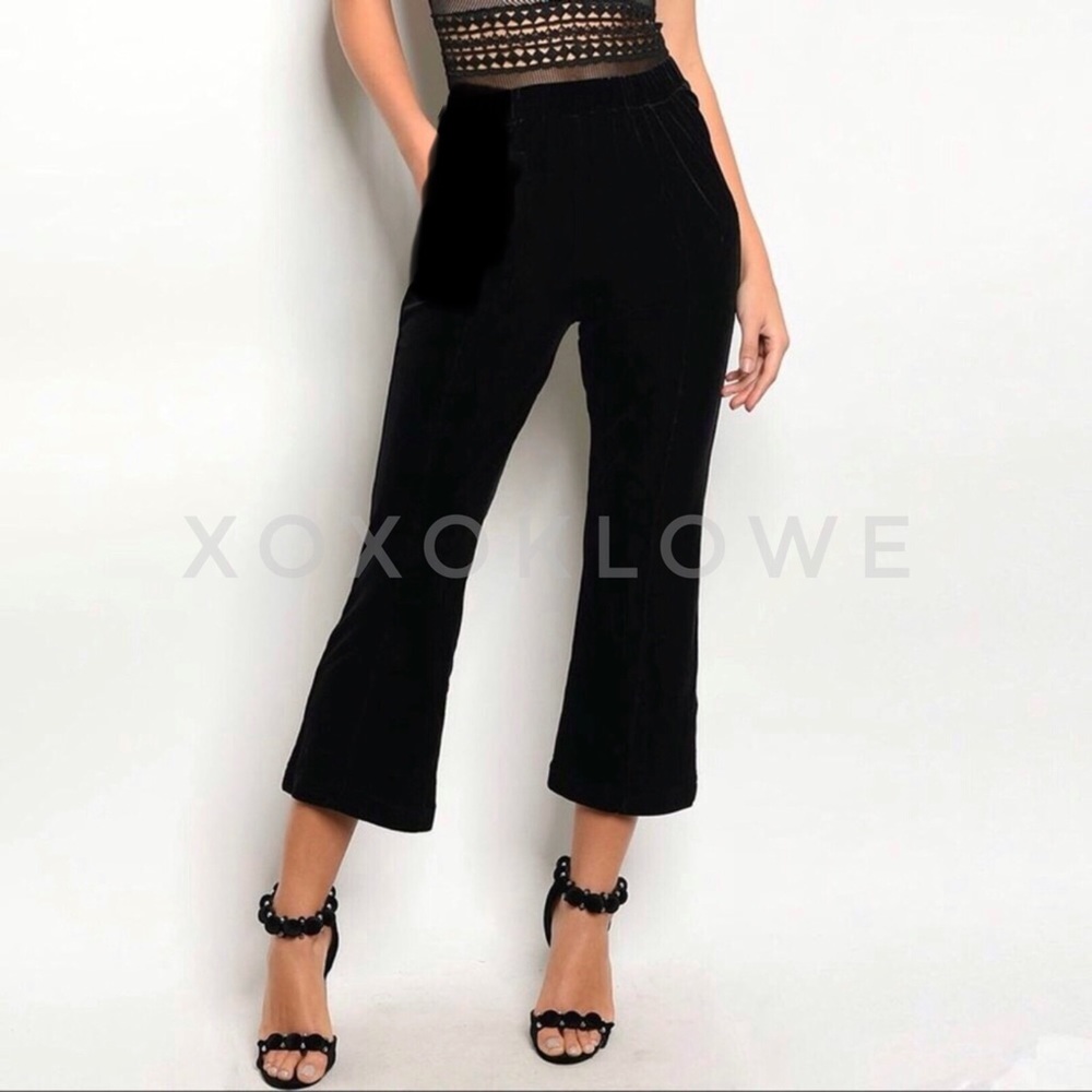 POL Black Velvet Flare Pants Holidays Christmas - Picture 3 of 8